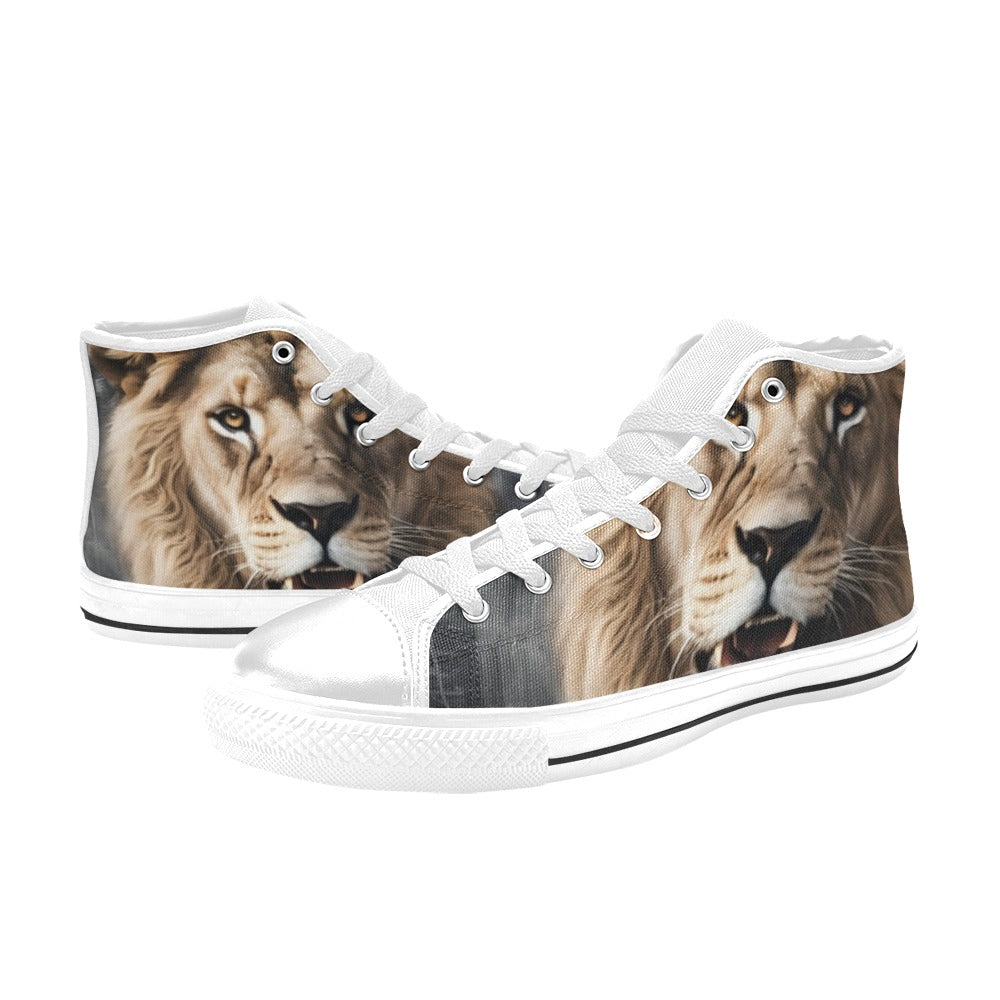 Lion Head Women's Classic High Top Canvas Shoes