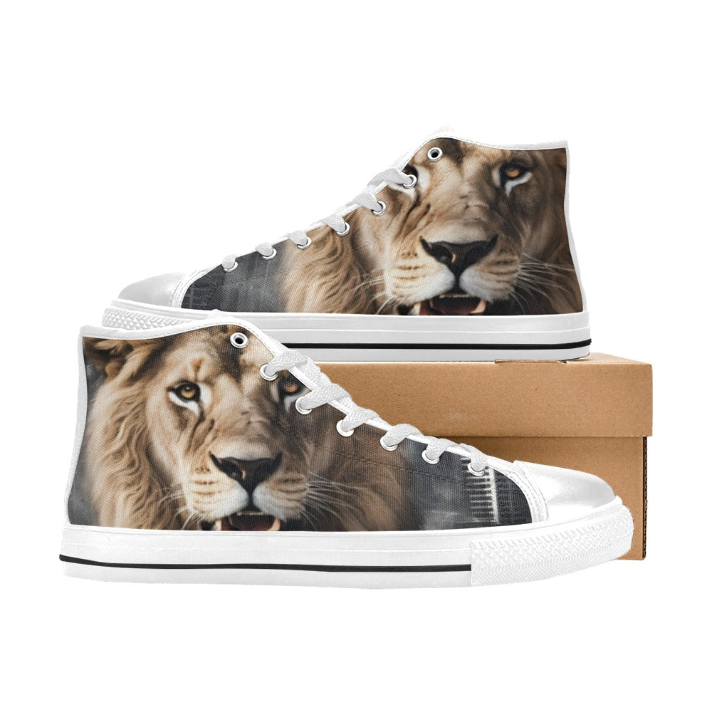Lion Head Women's Classic High Top Canvas Shoes