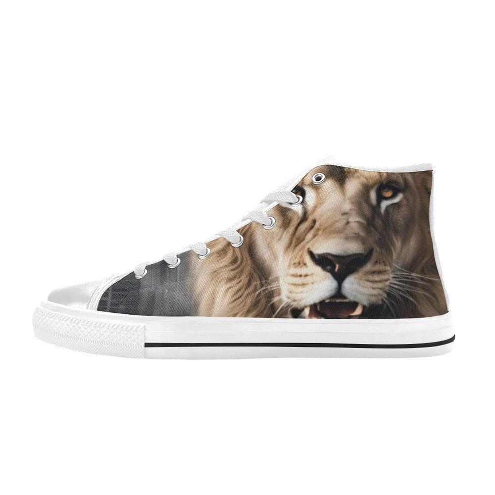 Lion Head Women's Classic High Top Canvas Shoes