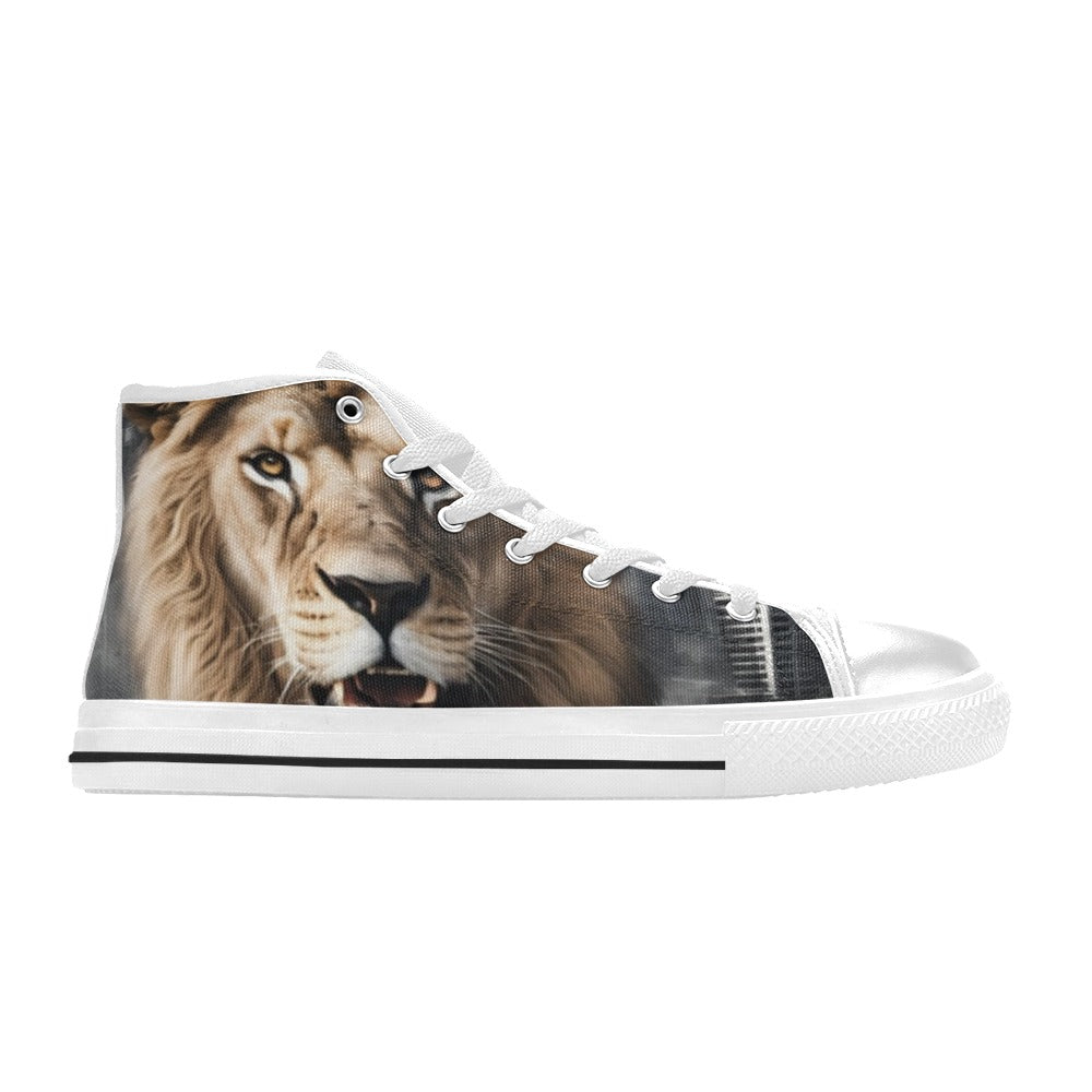 Lion Head Women's Classic High Top Canvas Shoes
