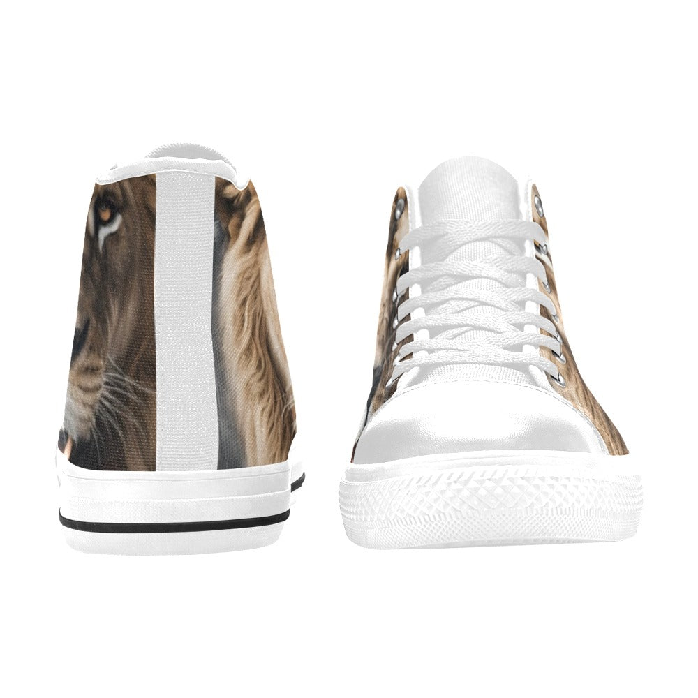 Lion Head Women's Classic High Top Canvas Shoes